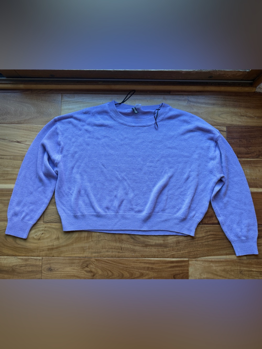 H&M Lavender Purple Cropped Crewneck Sweater